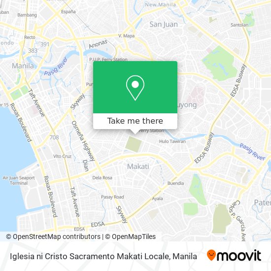Iglesia ni Cristo Sacramento  Makati Locale map