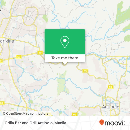 Grilla Bar and Grill Antipolo map