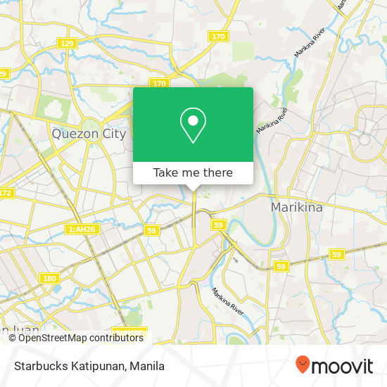 Starbucks Katipunan map