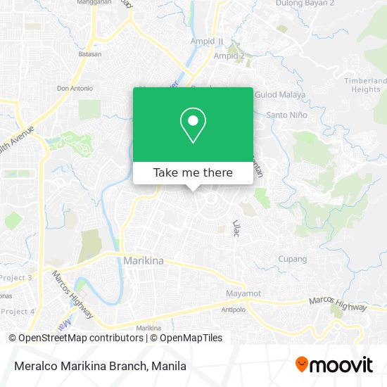 Meralco Marikina Branch map