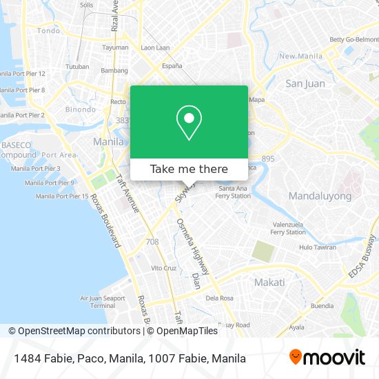 1484 Fabie, Paco, Manila, 1007 Fabie map