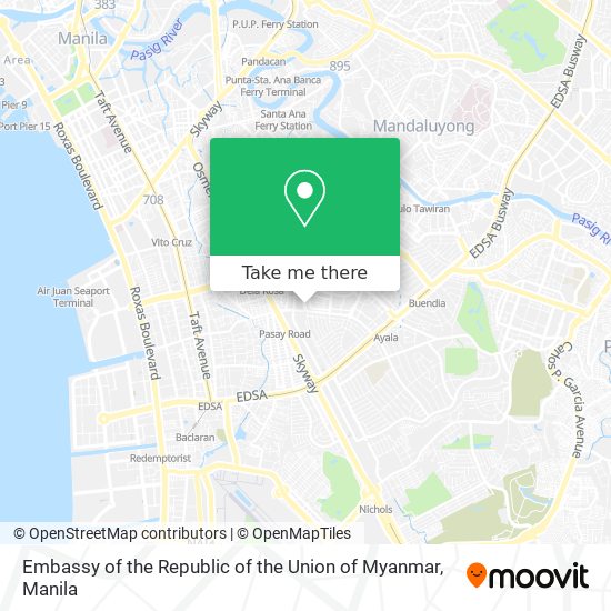 Embassy of the Republic of the Union of Myanmar map
