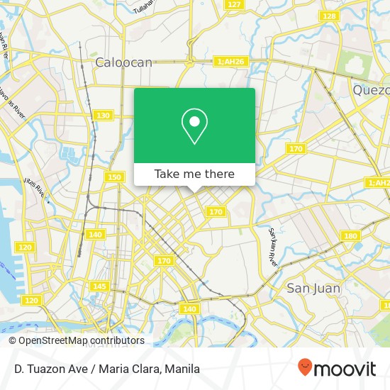 D. Tuazon Ave / Maria Clara map