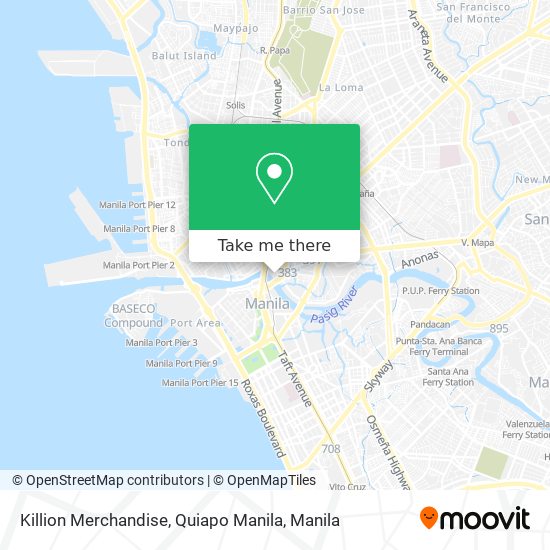 Killion Merchandise, Quiapo Manila map