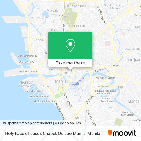 Holy Face of Jesus Chapel, Quiapo Manila map