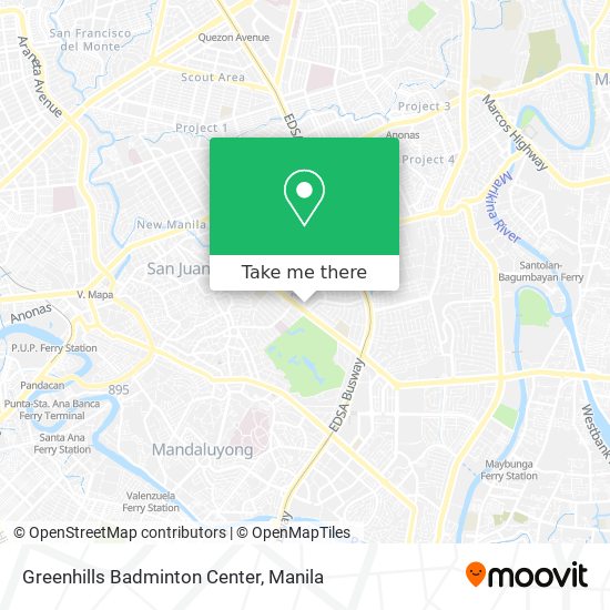 Greenhills Badminton Center map