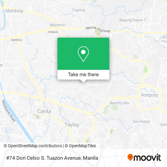 #74 Don Celso S. Tuazon Avenue map