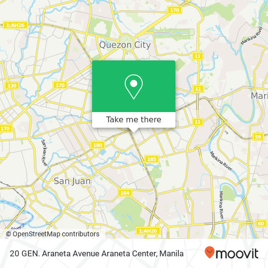 20 GEN. Araneta Avenue Araneta Center map