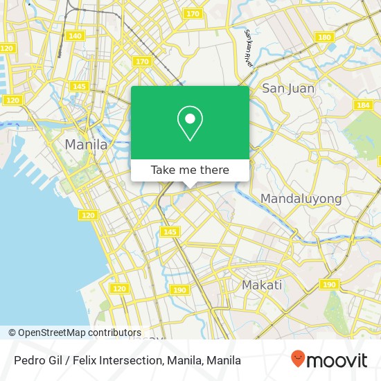 Pedro Gil / Felix Intersection, Manila map