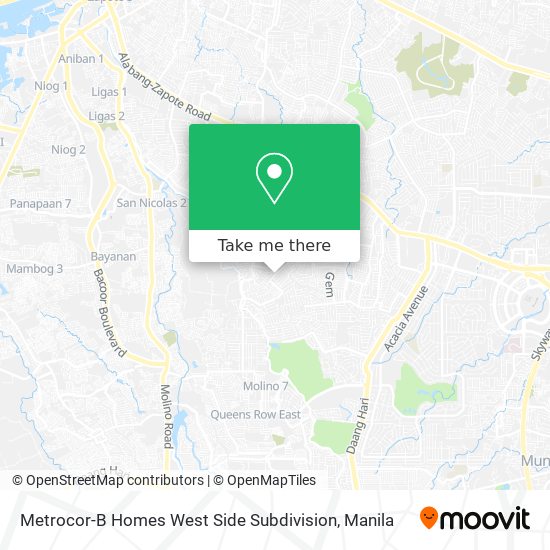 Metrocor-B Homes West Side Subdivision map