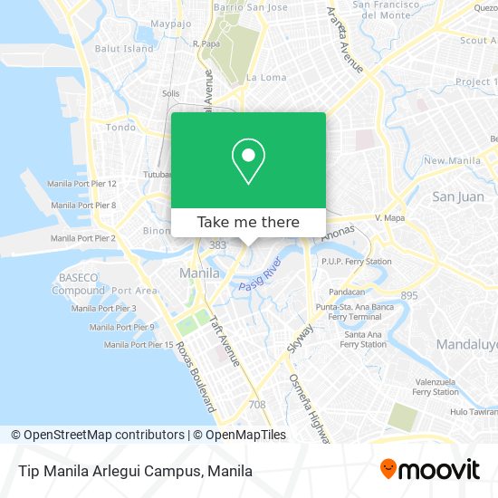 Tip Manila Arlegui Campus map