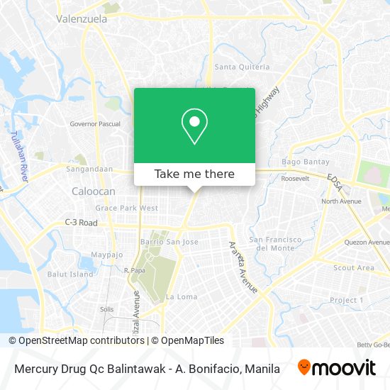 Mercury Drug Qc Balintawak - A. Bonifacio map