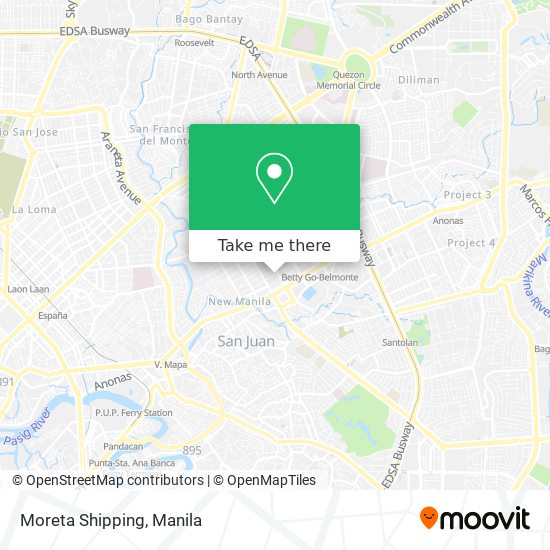 Moreta Shipping map