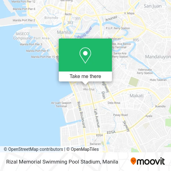 Rizal Memorial Swimming Pool Stadium map