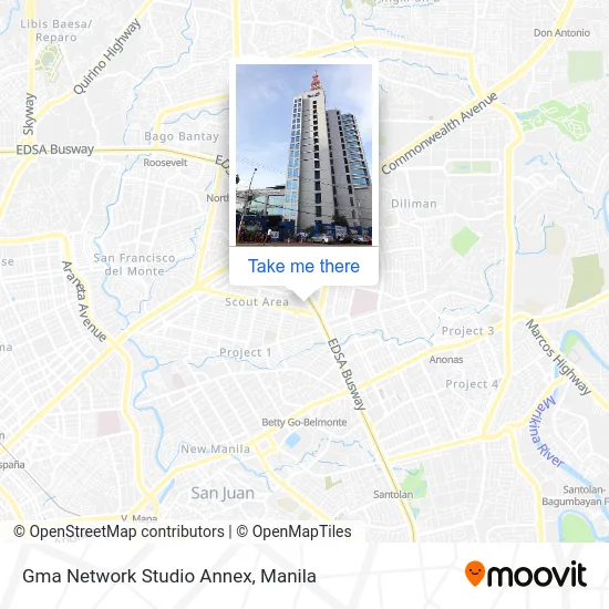 Gma Network Studio Annex map