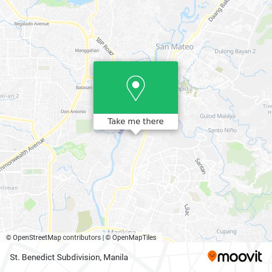 St. Benedict Subdivision map