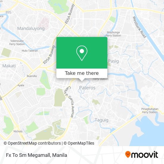 Fx To Sm Megamall map