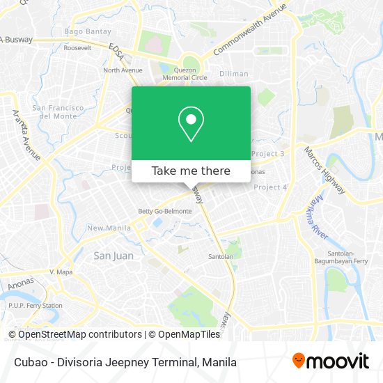 Cubao - Divisoria Jeepney Terminal map
