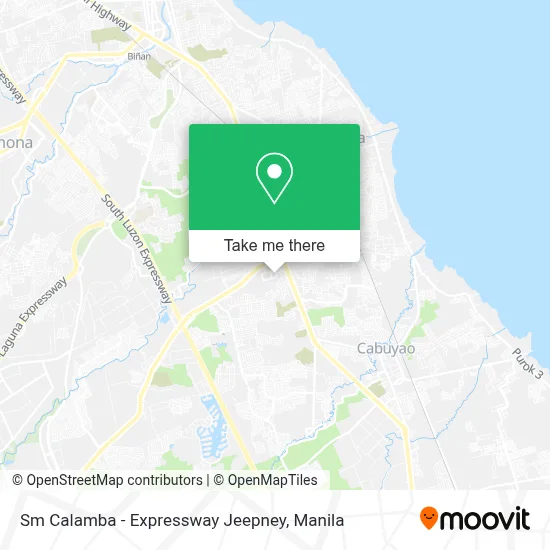 Sm Calamba - Expressway Jeepney map