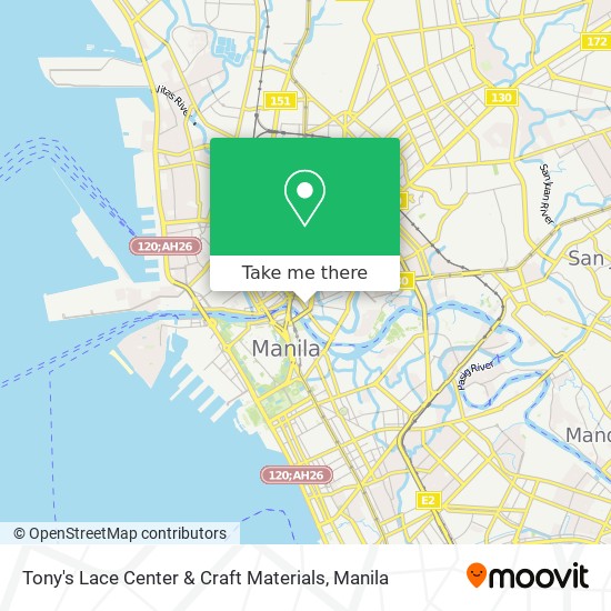 Tony's Lace Center & Craft Materials map