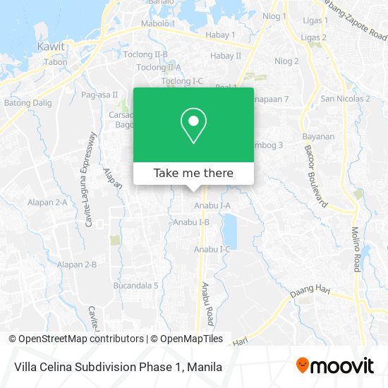 Villa Celina Subdivision Phase 1 map