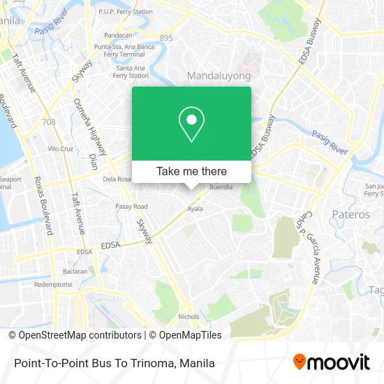 Point-To-Point Bus To Trinoma map
