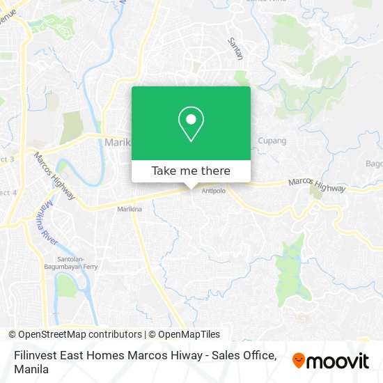 Filinvest East Homes Marcos Hiway - Sales Office map