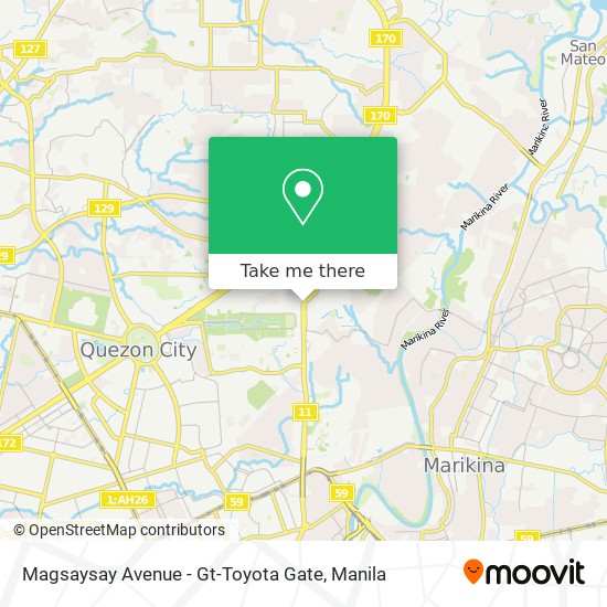 Magsaysay Avenue - Gt-Toyota Gate map