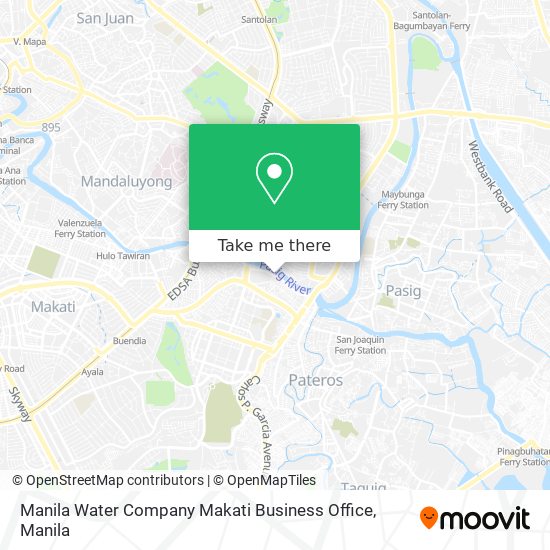 Manila Water Company Makati Business Office map