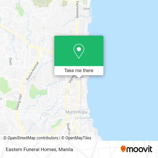 Eastern Funeral Homes map