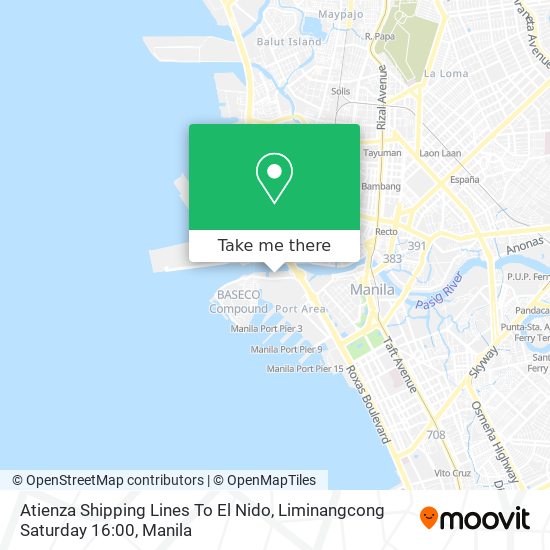 Atienza Shipping Lines To El Nido, Liminangcong Saturday 16:00 map