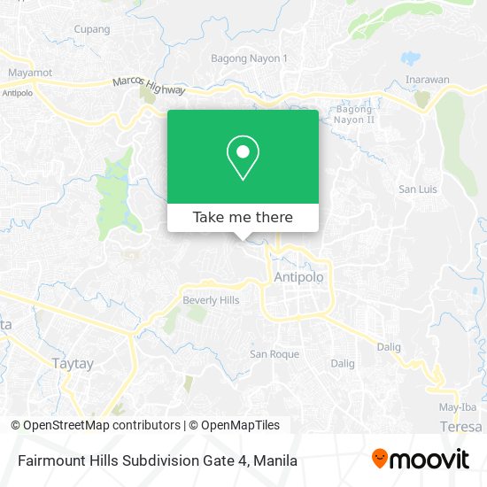 Fairmount Hills Subdivision Gate 4 map