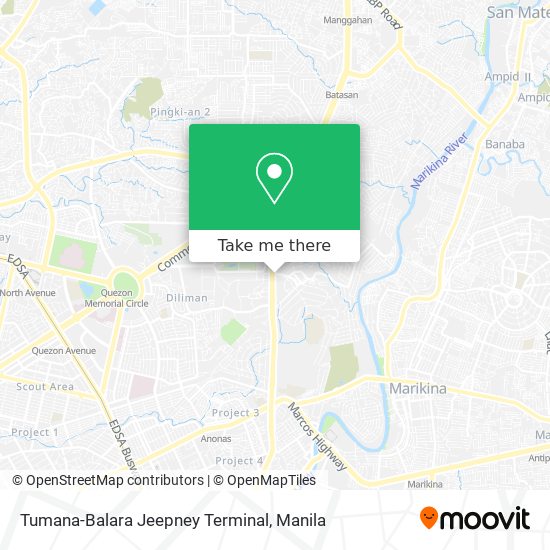 Tumana-Balara Jeepney Terminal map