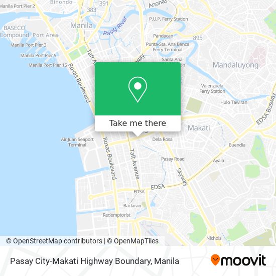 Pasay City-Makati Highway Boundary map