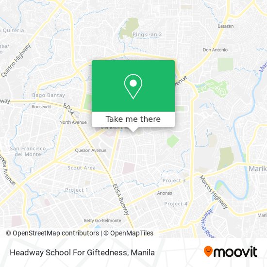 Headway School For Giftedness map