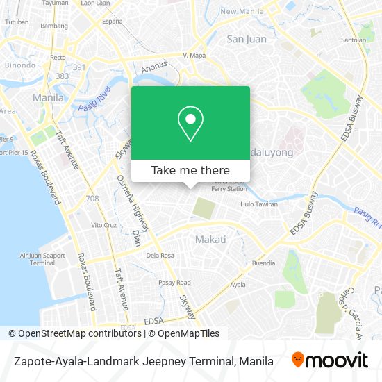 Zapote-Ayala-Landmark Jeepney Terminal map