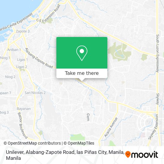 Unilever, Alabang-Zapote Road, las Piñas City, Manila map