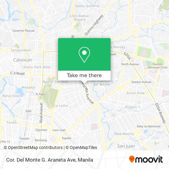 Cor. Del Monte G. Araneta Ave map