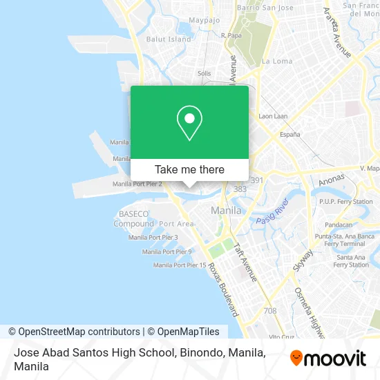 Jose Abad Santos Map How To Get To Jose Abad Santos High School, Binondo, Manila By Bus Or Train?