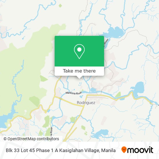 Blk 33 Lot 45 Phase 1 A Kasiglahan Village map