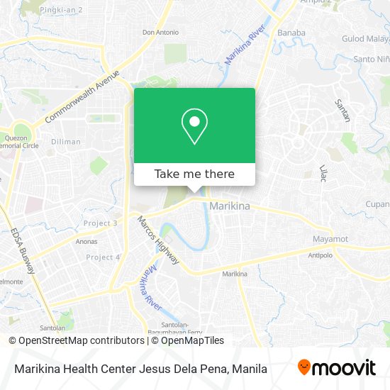 Marikina Health Center Jesus Dela Pena map