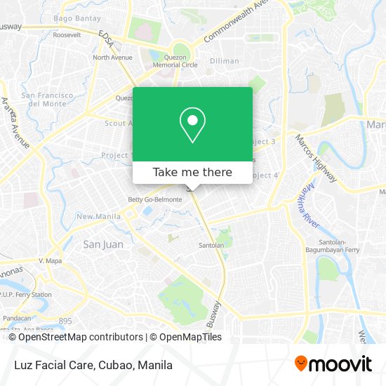 Luz Facial Care, Cubao map