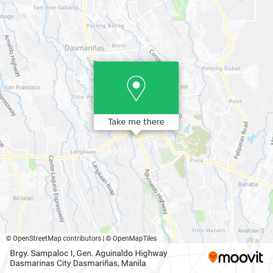 Brgy. Sampaloc I, Gen. Aguinaldo Highway Dasmarinas City Dasmariñas map