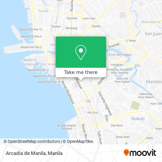 Arcadia de Manila map