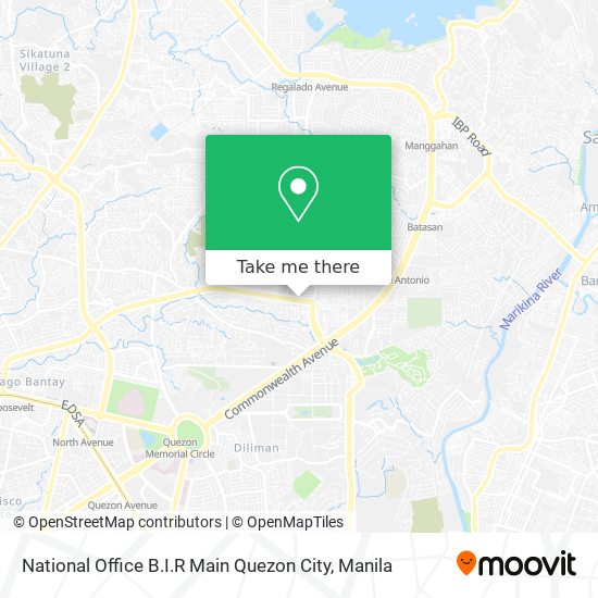 National Office B.I.R Main Quezon City map