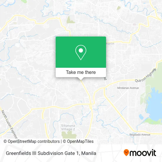 Greenfields III Subdivision Gate 1 map