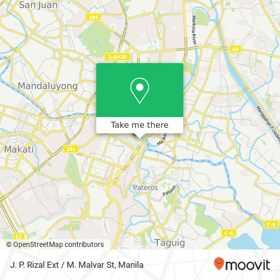 J. P. Rizal Ext / M. Malvar St map