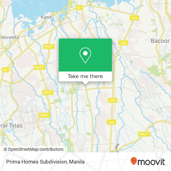 Prima Homes Subdivision map
