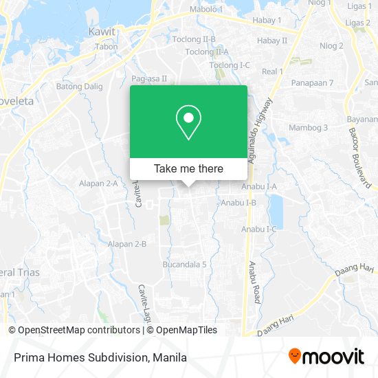 Prima Homes Subdivision map