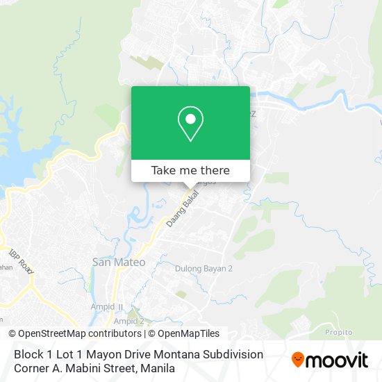 Block 1 Lot 1 Mayon Drive Montana Subdivision Corner A. Mabini Street map